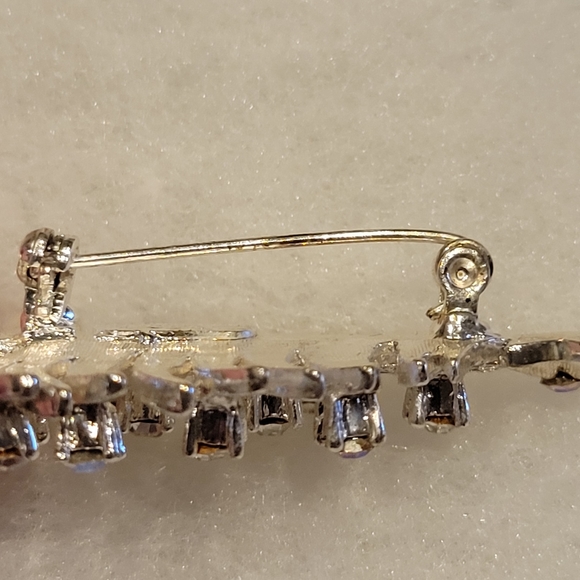 Vintage Eisenberg Ice Silver Crystal Signed Tree Brooch Aurora Borealis - Picture 6 of 6